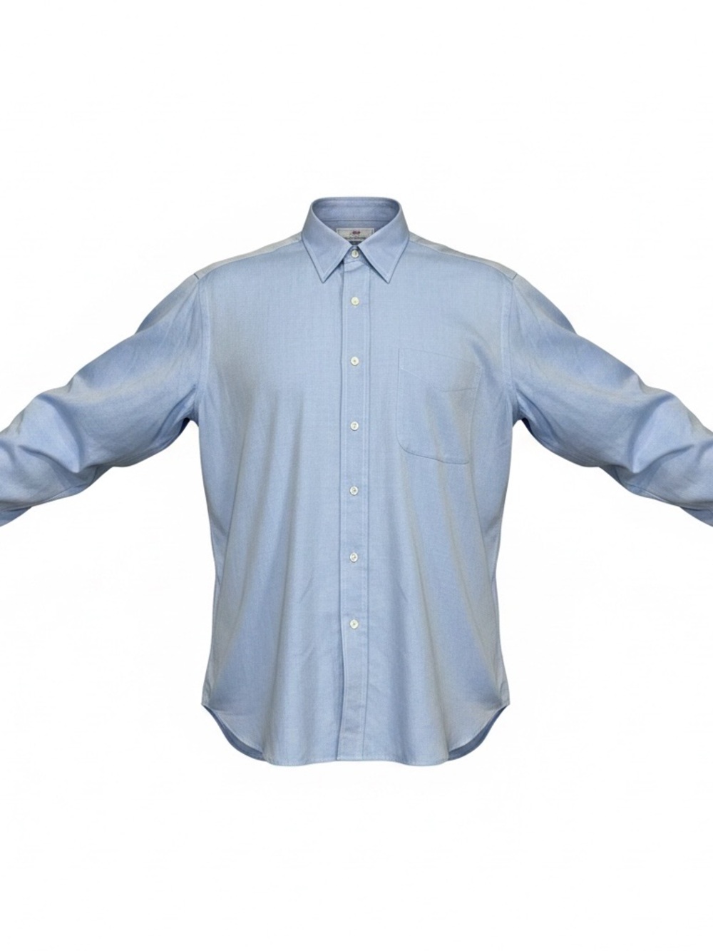 Carroll and Company Beverly Hills Mens Dress Shirt 16 33 Blue Oxford Long Sleeve